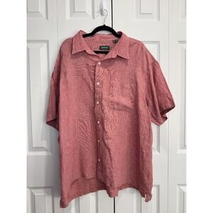 Orvis Short-Sleeve Button-Up Shirt Men's 2XL Pink Chest Pocket Classic Summer